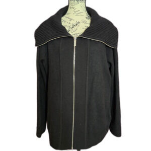 Jones New York 100% wool zip-up cardigan sweater